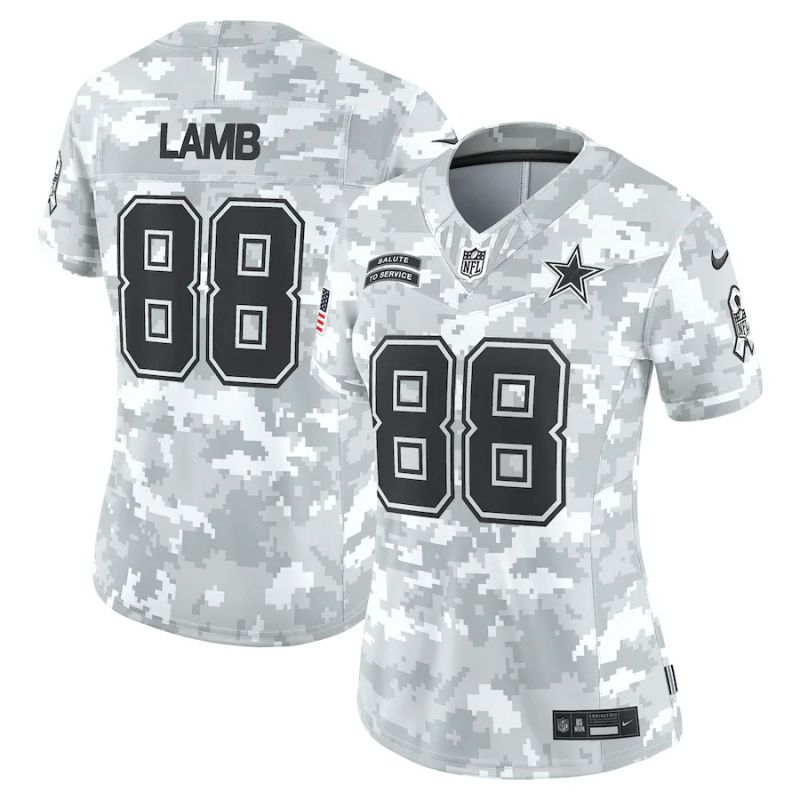 Women Dallas Cowboys #88 CeeDee Lamb Nike Arctic Camo 2024 Salute to Service Limited NFL Jersey->women nfl jersey->Women Jersey